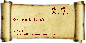 Kolbert Tamás névjegykártya