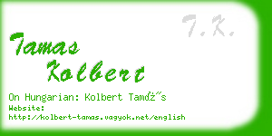 tamas kolbert business card